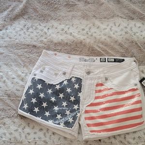 American flag miss me shorts